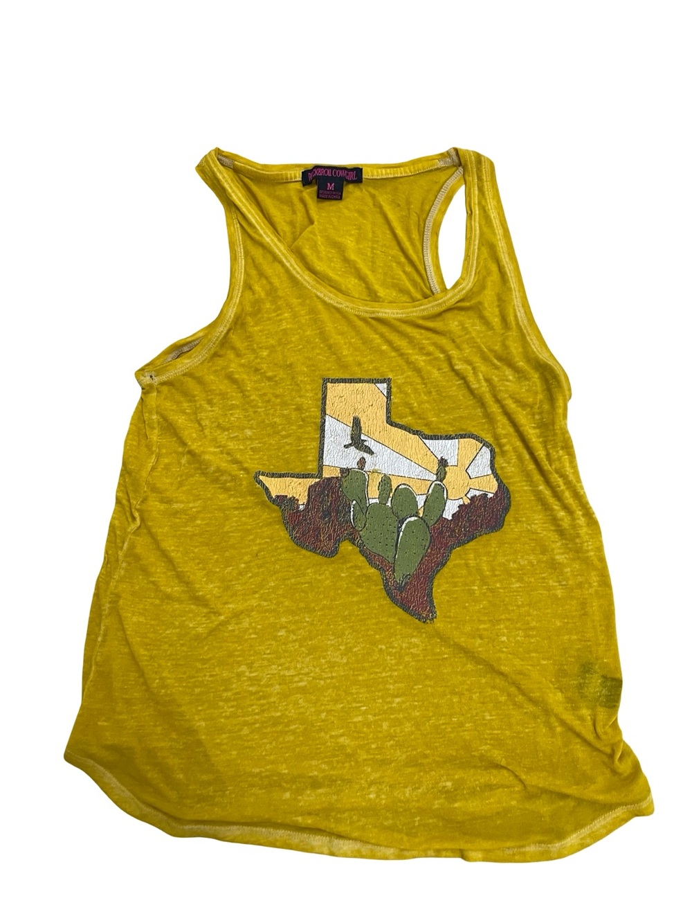 Yellow Graphic Texas Cactus Tank Top